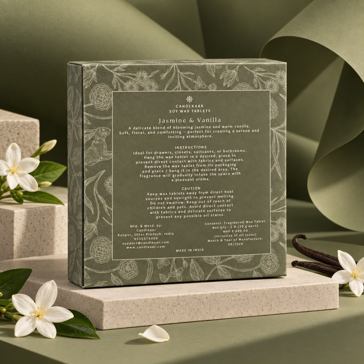 SOY WAX TABLET ( JASMINE & VANILLA )