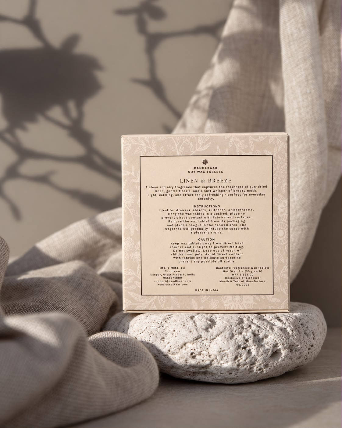 SOY WAX TABLETS ( LINEN & BREEZE )